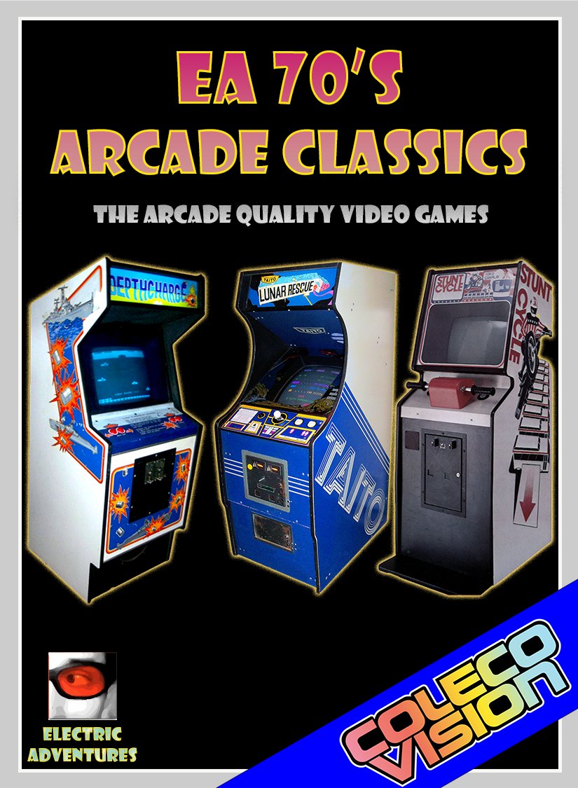 ElectricAdv's tweet image. 1st draft covers for my next game "EA 70's Arcade Classics", will be released for Colecovision, MSX and original Spectravideo machines on cartridge very soon!
#retro #gaming #colecovision #msx #spectravideo #homebrew