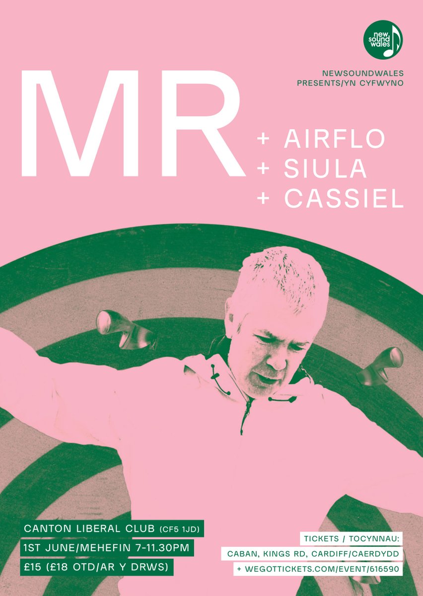 MR is Mark Roberts' (Catatonia) latest musical project/yw prosiect cerddorol diweddaraf + Airflo, Siula (Cotton Wolf, Artshawty) + Cassiel (Tibet, Tiny Camels) Canton Liberal Club, Cardiff 1/6 wegottickets.com/event/616590 @Siula_x @AirfloBand @Mrcyrff