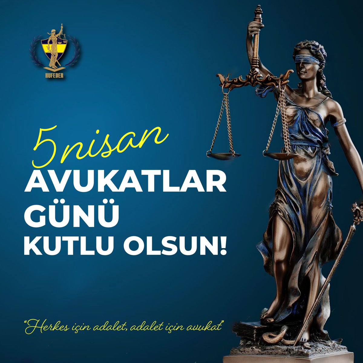 Başta üyelerimiz olmak üzere; Cumhuriyetin temel değerlerinin savunucusu, demokratik ve bağımsız hukuk devletinin güvencesi, adaletin temsilcisi tüm avukatların 5 Nisan Avukatlar Günü kutlu olsun!