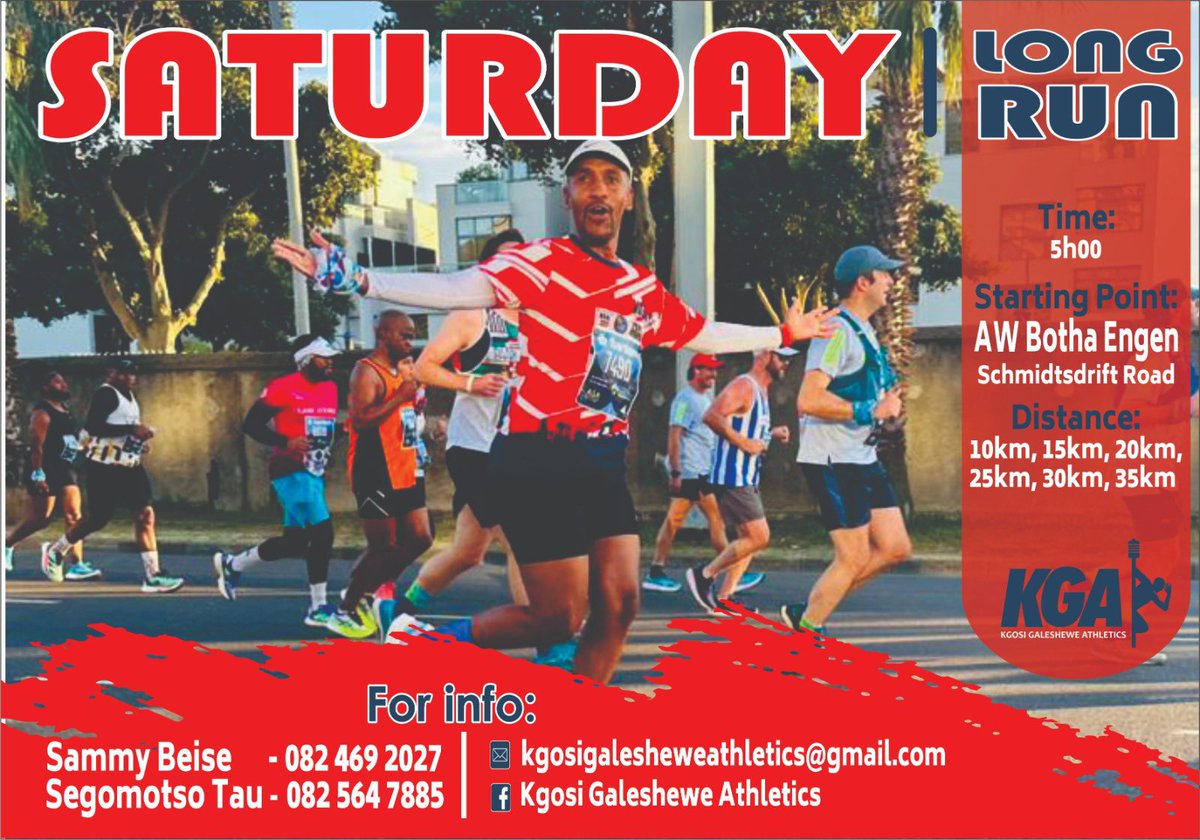 Please find a reminder of our Saturday long run..
❤️💙❤️💙❤️

All non-members welcome

#ComeRunWithUs