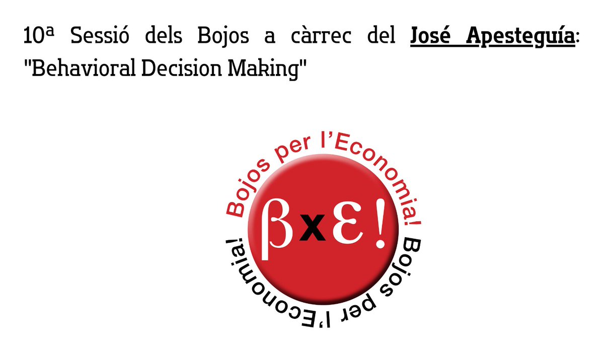 Demà dissabte 06 d'abril, 10ª sessió dels Bojos per l'Economia! @iCERCA , @BojosLa