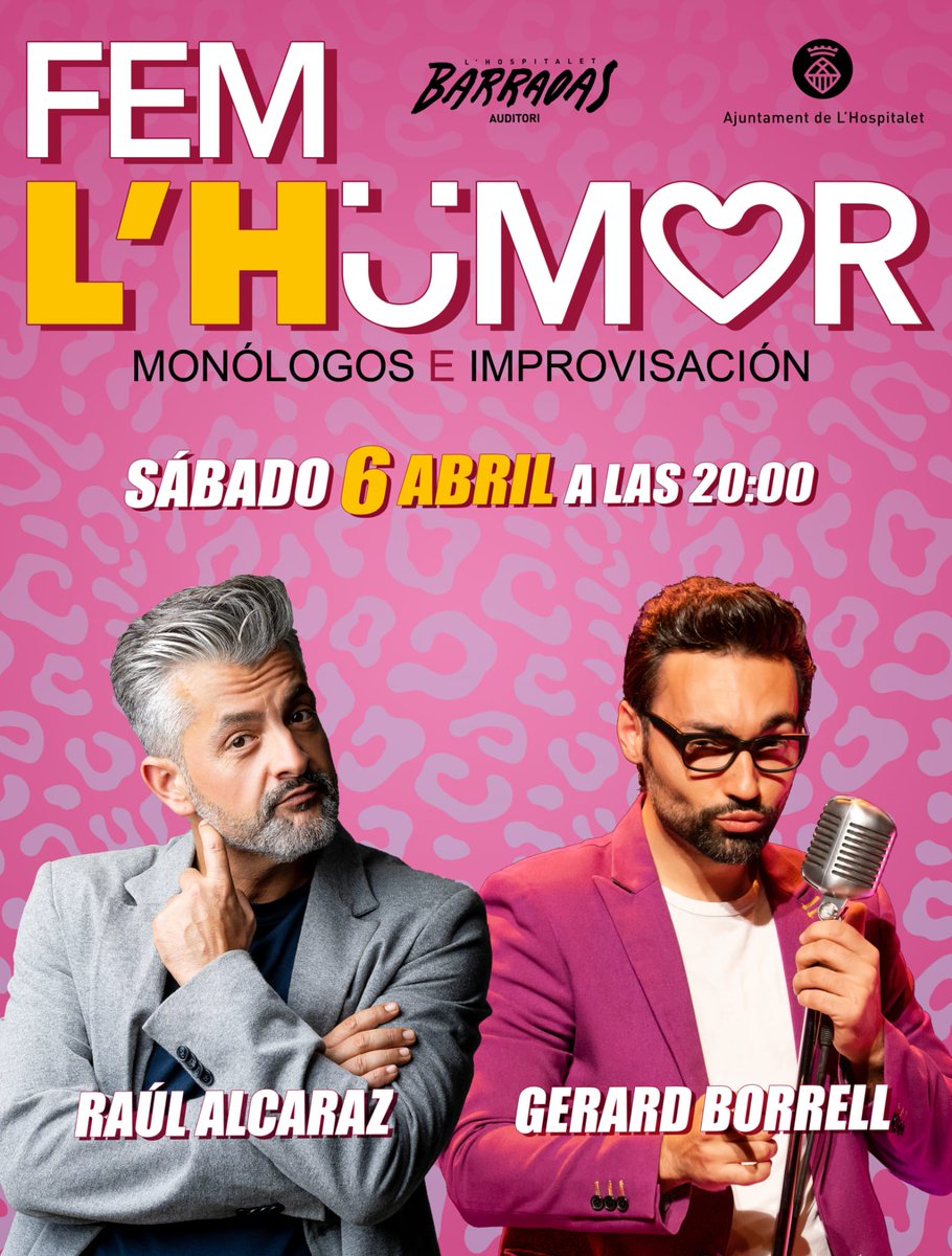 Arriba una nova edició de Fem L'Humor 🤣Cita amb l'humor del gran Raúl Alcaraz, per aquesta gala porta un convidat que us encantarà! Un altre gran! Gerard Borrell 📅dissabte 6 d'abril 🕗20h 🎟️auditoribarradas.cat