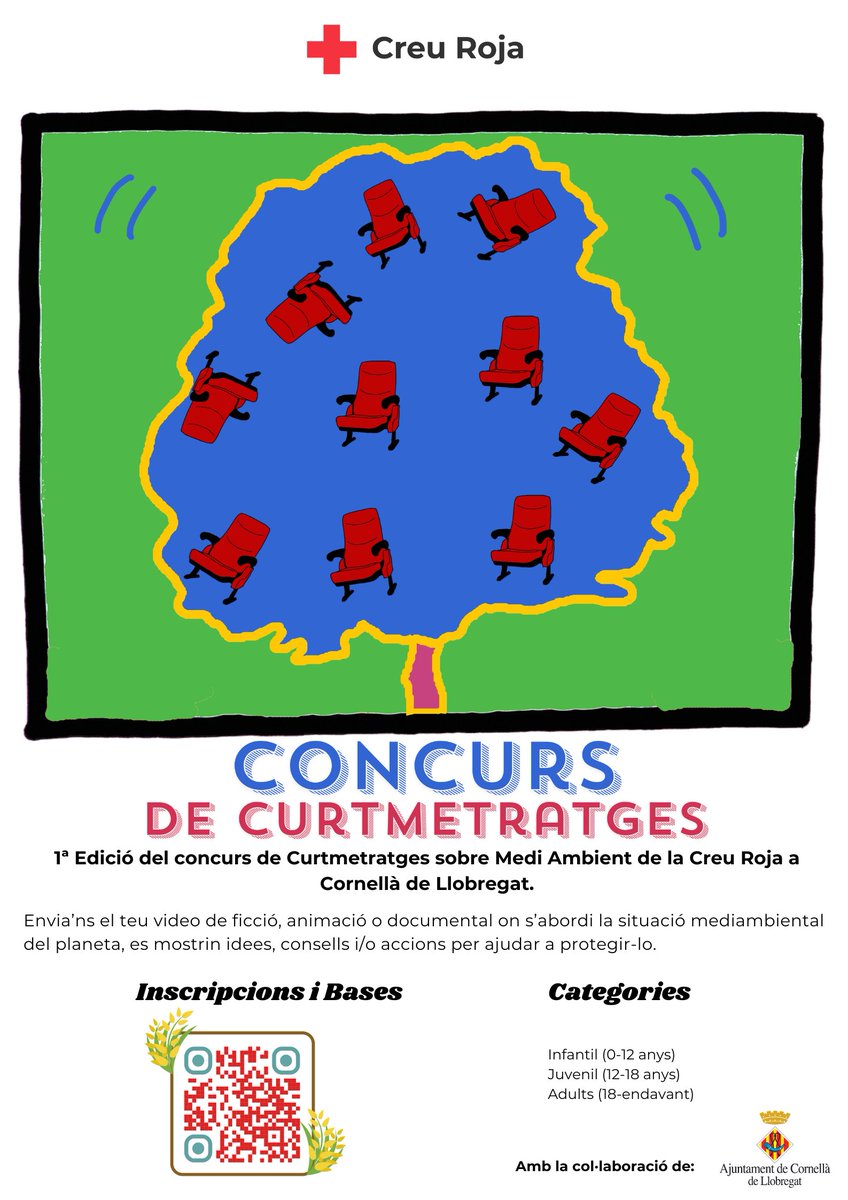 Participa al Concurs de curtmetratges de la Creu Roja a Cornellà de Llobregat. <a href="/CreuRojaCAT/">Creu Roja Catalunya</a> <a href="/CreuRojaBCN/">Creu Roja Barcelona</a> <a href="/crjoventut/">Creu Roja Joventut Catalunya</a> @QFerACornella #Concurso #cortos #MedioAmbiente #Agenda2030 #ecologicaljustice #ecologistes