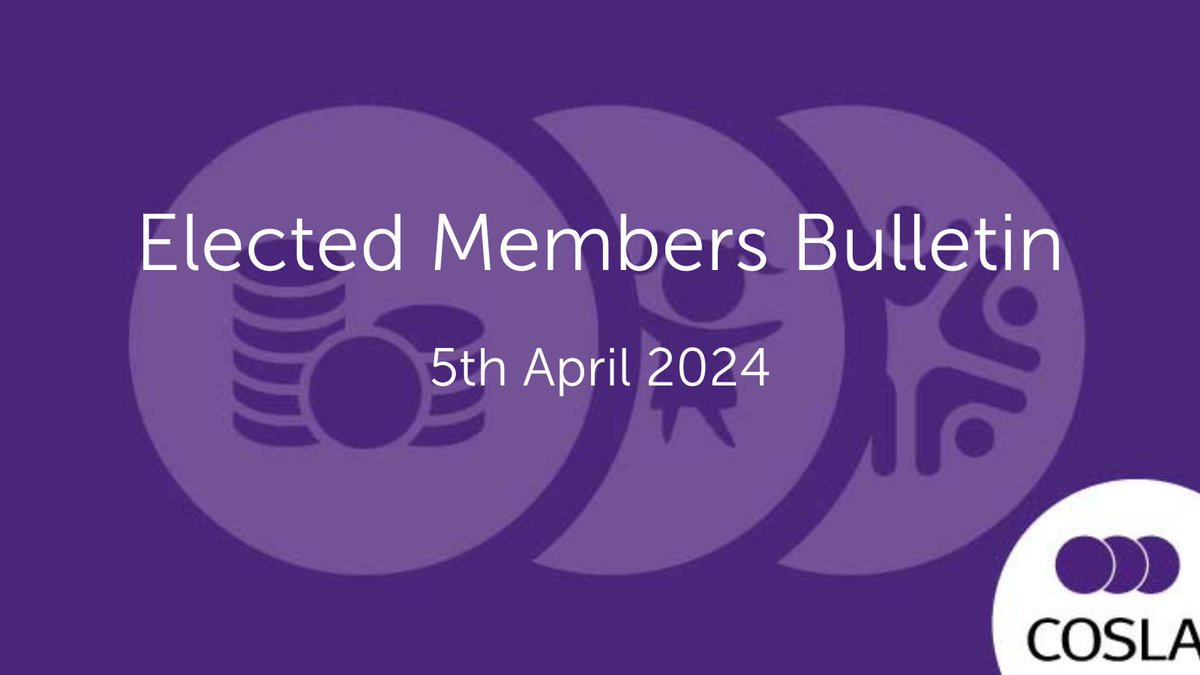 The latest COSLA email bulletin for Elected Members has been published! In this week's issue: 🟣Seminar series for Elected Members 🟣Updates from our recent Mini Conference 🟣New Scots Refugee Integration Strategy ...and much more! Read it here: mailchi.mp/cosla/cosla-em…