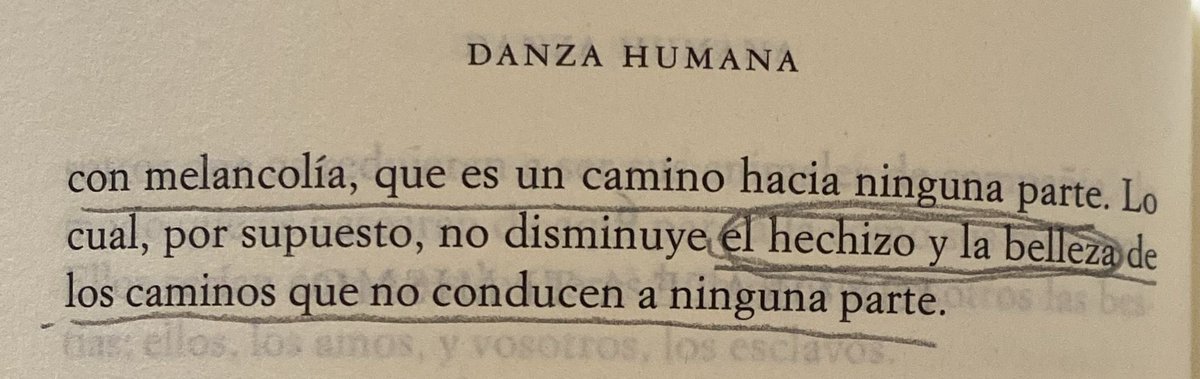 “…el hechizo y la belleza de los caminos que no conducen a ninguna parte.” #Danzahumana @RafaelArgullol @Acantilado1999