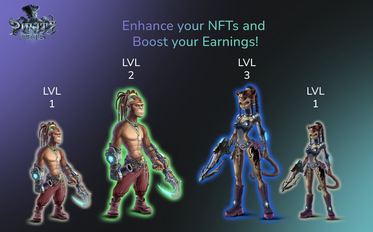 Raise the sails and upgrade your NFT Pirates and Ships 🏴‍☠️
Enhance your fleet and characters to earn more tokens. Set course for treasure! 🪙
 #NFTPirates #EarnTokens #UpgradeNow #NFTgame