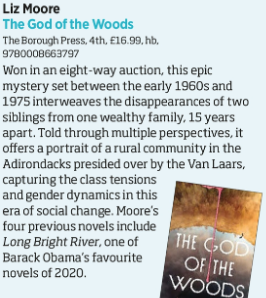 Another July editor's choice @thebookseller, The God of the Woods @LizMooreBooks, held me in thrall @BoroughPress.