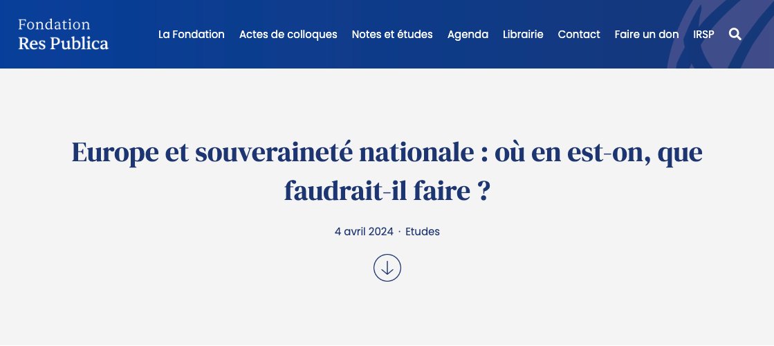 La Fondation Res Publica publie en intégralité l’intervention d'Arnaud @montebourg sur la souveraineté, prononcée devant le Conseil d’État. Elle est accompagnée de commentaires de Jean-Éric Schoettl et de Marie-Françoise Bechtel. urlz.fr/q9Al