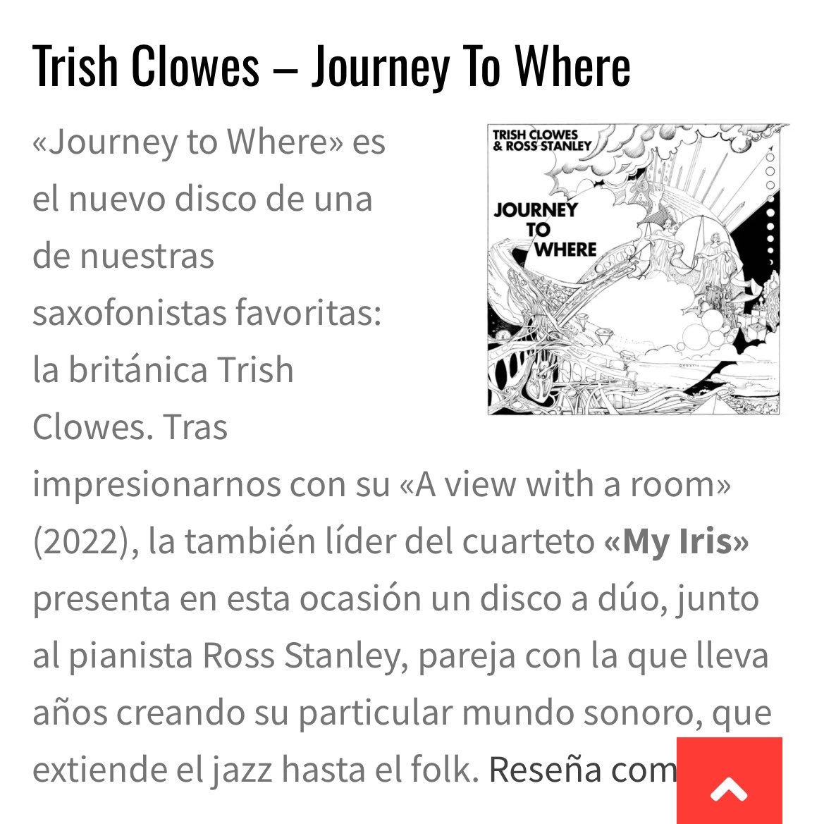 It’s #bandcampfriday …! And we have a new 4⭐️ review for Journey to Where from @caravan_jazz Buy the album from the @stoneylane emporium: trishclowes.bandcamp.com/album/journey-… Read the review: caravanjazz.es/index.php/disc…
