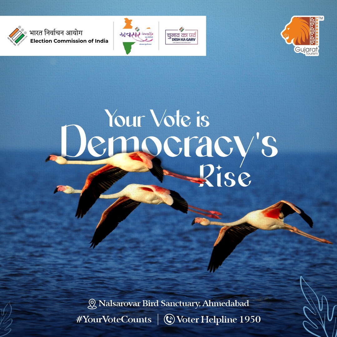 Voting is not just a right but a responsibility we owe to our nation. Let's uphold the democratic spirit and participate in the upcoming Lok Sabha elections. Gujarat Tourism urges every Indian to cast their vote and be the hand that shapes the vision of a Progressive India.…