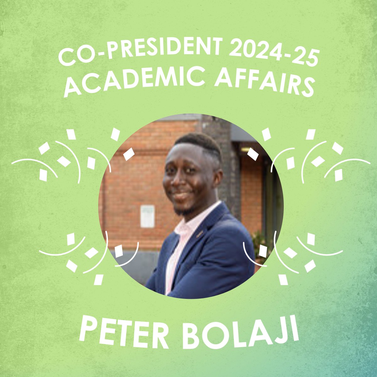 ULawStudents's tweet image. THE RESULTS ARE IN!

The Students’ Union is pleased to announce the results for our Co-President Elections. 

Co President Academic Affairs:
Peter Bolaji

Co-President Union Development:
Uche Chigozirim Adika

Thank you to all the candidates and voters!