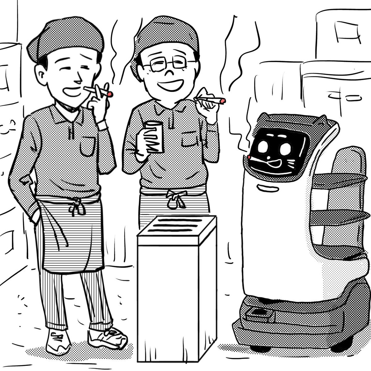 休憩時間の配膳ロボット

#漫画 #漫画が読めるハッシュタグ #イラスト 