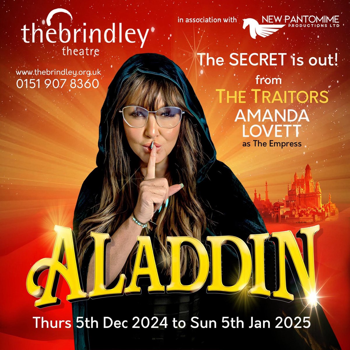 We are delighted to announce that Amanda Lovett from the hit TV show The Traitors will be playing The Empress in our festive panto Aladdin at the Brindley from 5 December until 5 January. Tickets: ow.ly/UvcT50R96nZ
