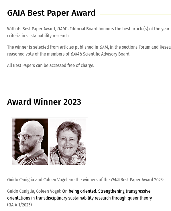 KLIAustria's tweet photo. 🎉🥁✨We are extremely happy and proud to share that Guido Caniglia and Coleen Vogel are the winners of the GAIA Best Paper Award 2023 for their paper, "On being oriented:..https://t.co/tmM7eptVba ✨ CONGRATULATIONS GUIDO and COLEEN !! 🎉
https://t.co/WezOjFFOU2 https://t.co/j6r1C2SN2w