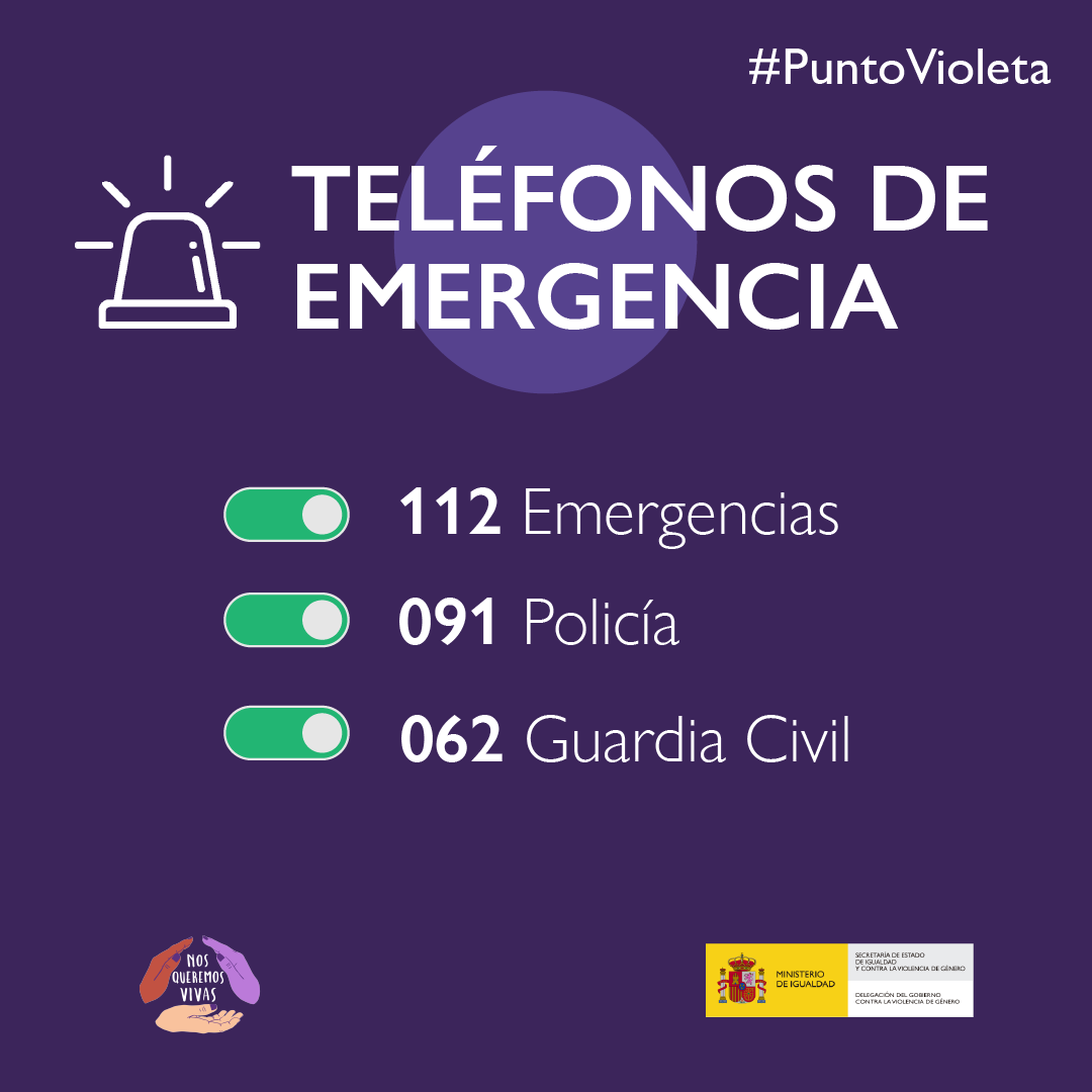 🚨 En una emergencia por una situación de #ViolenciaMachista, no dudes en llamar a los siguientes teléfonos:
 
📞 Emergencias: 112 
📞 <a href="/policia/">Policía Nacional</a>: 091 
📞 <a href="/guardiacivil/">Guardia Civil</a>: 062 

#NiUnaMenos