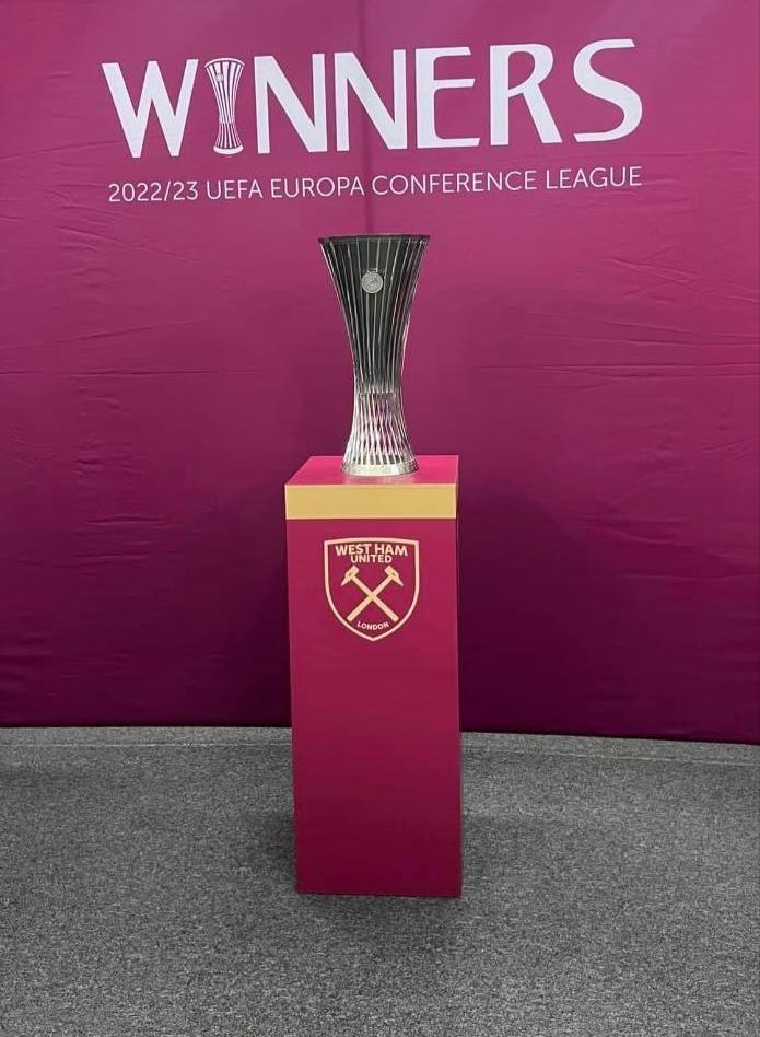 Exciting news West Ham fans! ⚽ The UEFA Europa Conference League Trophy will be back in the @westham store tomorrow here at The Liberty, Saturday 6th April from 10am - 5pm. *Please note, no booking required. Photo opportunities are on a first come first serve basis.