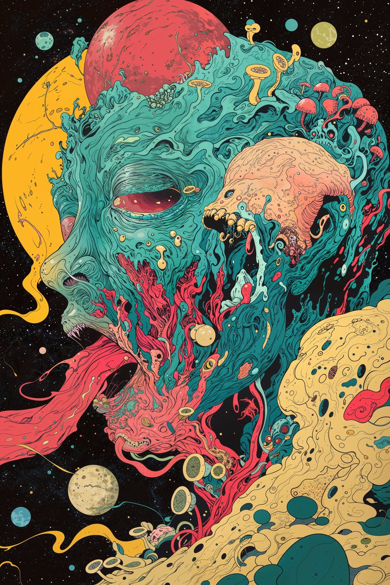 WZwieback's tweet image. Deadalous - in the shadowy depths of space drifts Daedalus into a realm where consciousness intertwines with matter, and stars bear witness to cosmic metamorphosis.

Now available as Base edition for 0,002 ETH on @foundation 

link below