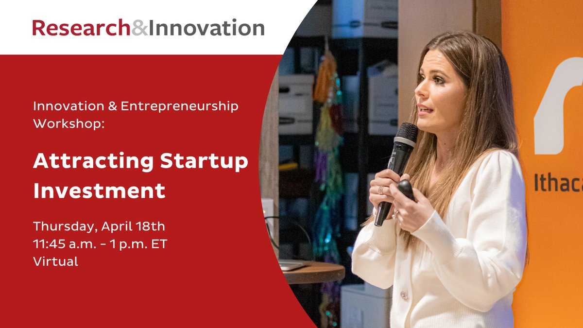 CornellInfoSci's tweet image. The next installment of @CornellRsrch's virtual Innovation & Entrepreneurship Workshop Series is April 18!💡🔬
Register here: gradcareers.cornell.edu/event/ie-works…