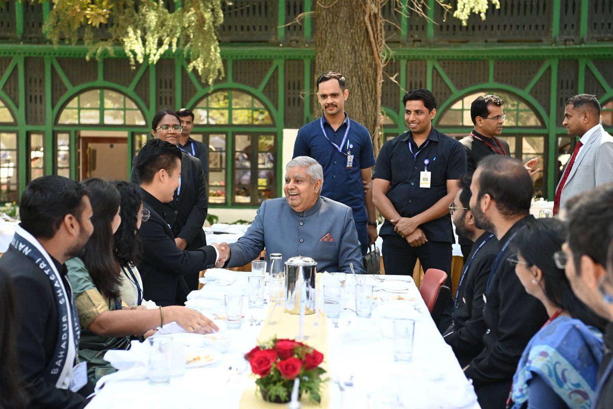 Hon'ble Vice-President, Shri Jagdeep Dhankhar interacted with the Officer Trainees at Valedictory Ceremony of IAS Phase-I (2023-Batch) at Lal Bahadur Shastri National Academy of Administration, Mussoorie today. #LBSNAA @LBSNAA_Official @IASassociation @DoPTGoI