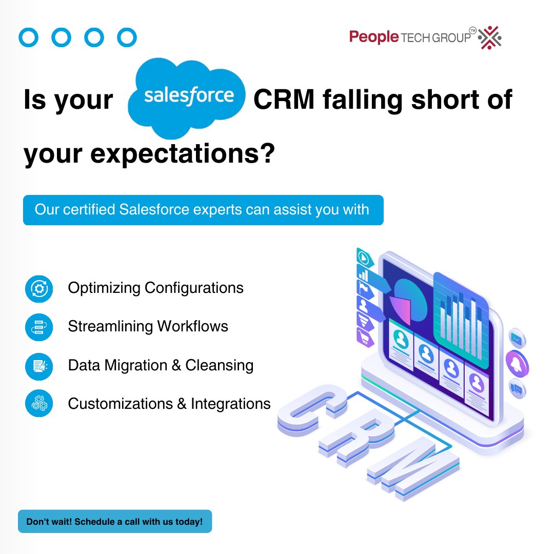 PeopleTechInc's tweet image. Schedule a call with us today - peopletech.com/services/enter… to decipher the full power of your Salesforce CRM and actuate your business to new heights!
#ptg #SalesforceOptimization #CRMEnhancement #SalesforceExperts #DataMigration #WorkflowStreamlining #Customizations