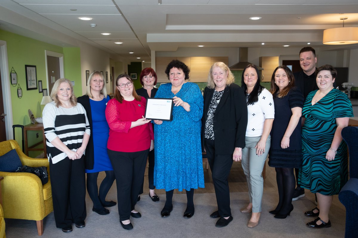 Inspiring visit to Belong Chester yesterday. Proud to present the Chief Nurse for Adult #SocialCare gold award to Jemma Sharratt, whose dedication to care quality, education, research, and leadership is exceptional. Congrats, Jemma! @BelongVillages