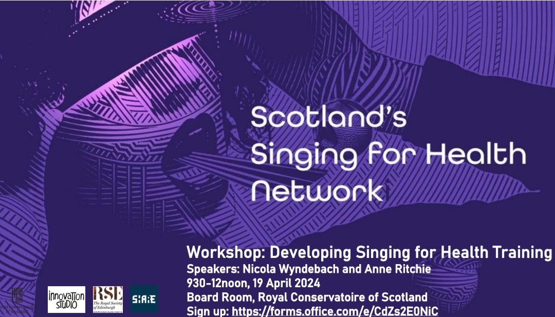 Hello all, a reminder that we have an upcoming free workshop taking place in Glasgow 10-12noon, 19 April. If you are available, sign up and come along. @cheynegang_COPD @StephenClift @artinhealthcare @achwscotland @ScottishSPN @MusicintheUni @RCS_TheExchange