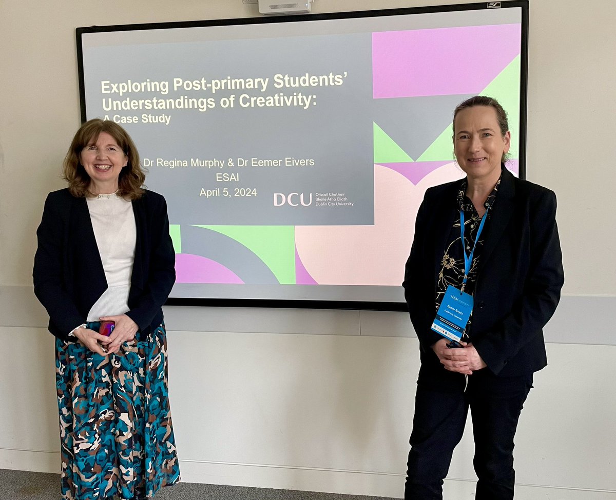 An enjoyable morning presenting with @RMurphyPhD in the #Creativity session at #esai24. Sharing some findings from our Creative Schools Evaluation for @artscouncil_ie Full details and report here: doras.dcu.ie/29450/