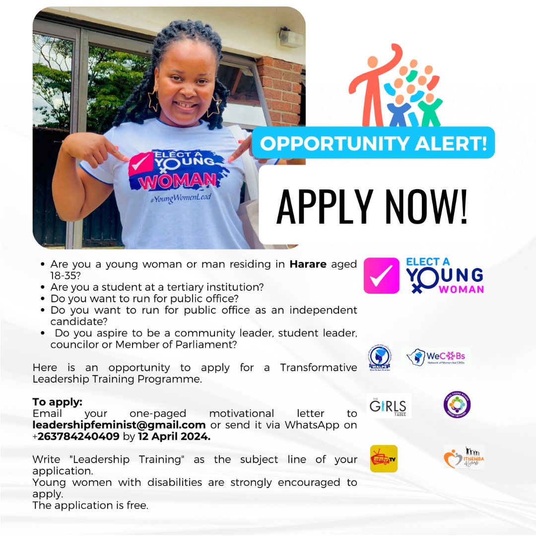 Do you want to occupy a leadership position from local to national level?Are you interested in leadership that effects change?If you answered yes, apply for this Transformative Leadership Training Programme in the flyer below. #ElectAYoungWoman #YoungWomenLead @OpenSociety