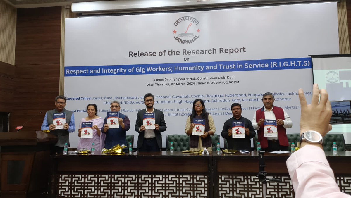 National release of the Respect and Integrity of the Gig Workers;Humanity and Trust in Service is creating impacts in the policy discourse for the short and long term social Security of the platform workers. @gigwaindia @AiwaInd @dharmendraind @ACORNunion @TGPWU @uniglobalunion
