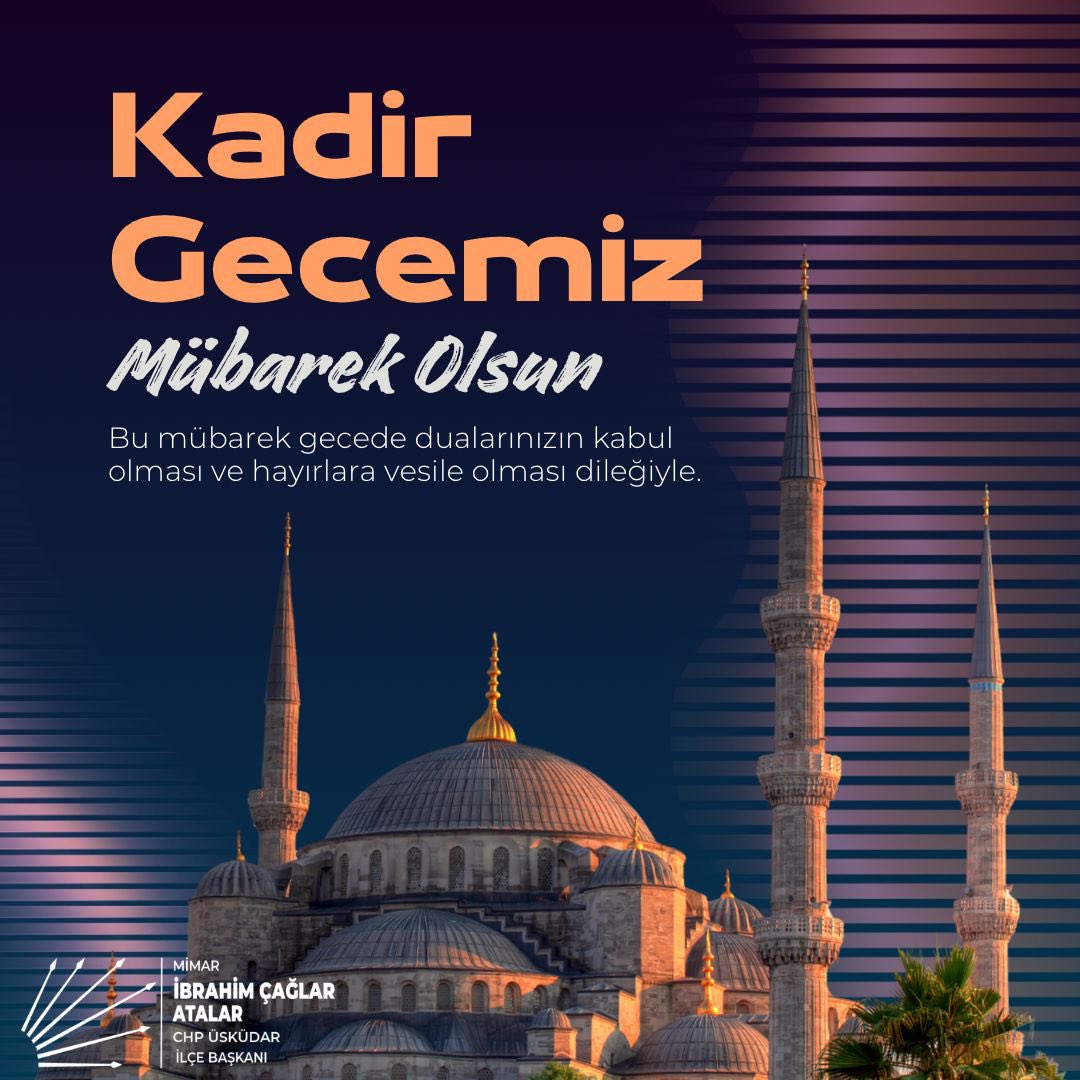 Mübarek Kadir Gecesi'nin birlik ve beraberliği artırmasını; ülkemizde ve dünyada barış, huzur ve kardeşliğe vesile olması temenni ederim. Kadir Gecemiz mübarek olsun. #KadirGecesi