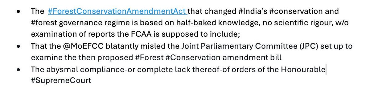 Thread on #RTIs (filed by co-litigant & former PCCF & IFS officer Ms #PrakritiSrivastava) that reveals: 

#Environment #Forest #Wildlife #Conservation #RepealForestLaw2023 #SaveIndianForests #ActOnClimate #SixthExtinction #BiodiversityCrisis #EnvironmentLaw #policy #law…