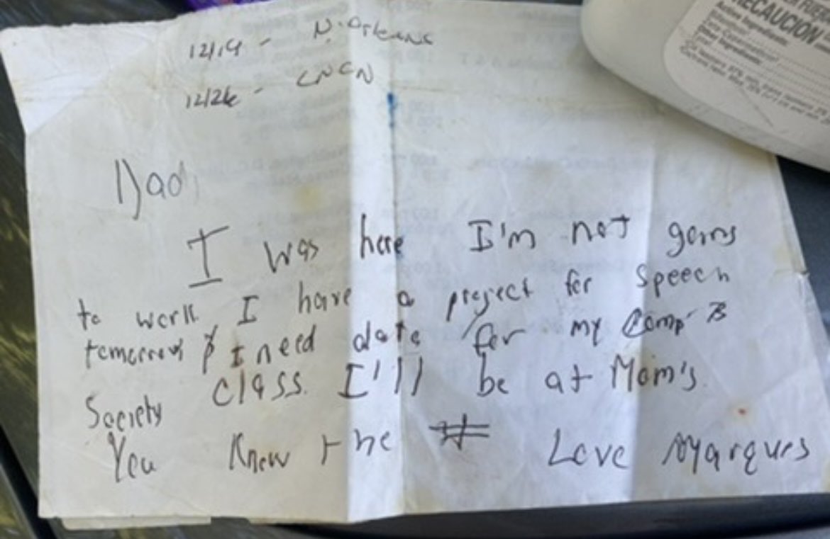 “I always told my dad I loved him, every time we communicated!” Here is a note that I wrote to my dad in 1998, which was my first year at Howard University! I know the year due to the fact the note says “I have to do a project for speech,” and I took that class my freshman yr