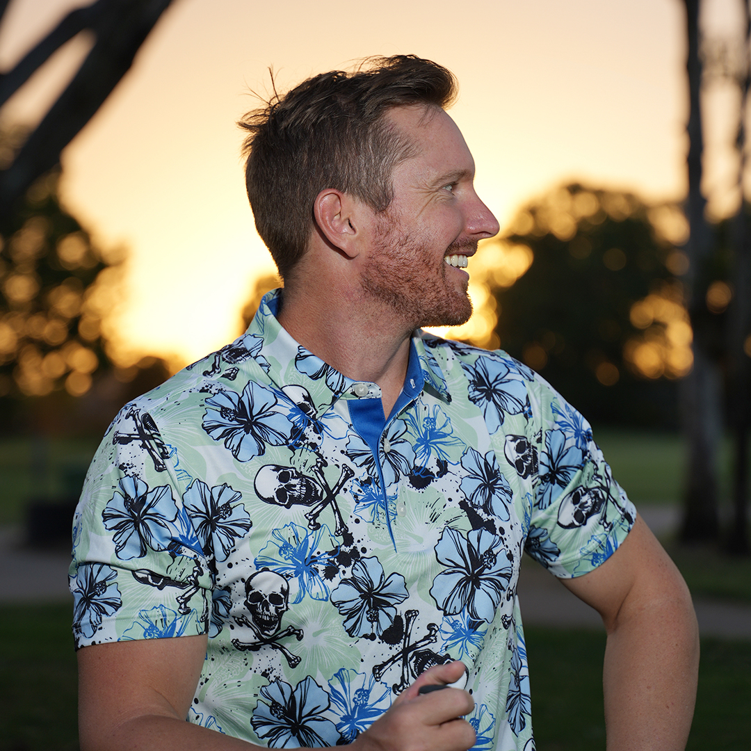 GolfDeolax's tweet photo. The loud of polo you dream about. ⛳️☠️🌺
No matter if it dawn or dusk, our Blossom Skull design keeps you uniquely stylish.
Shop the latest arrivals on. https://t.co/etrBIHtu5F #deolax #deolaxgolf #deolaxshirt
#partypolos https://t.co/Q8mbNDCTTo