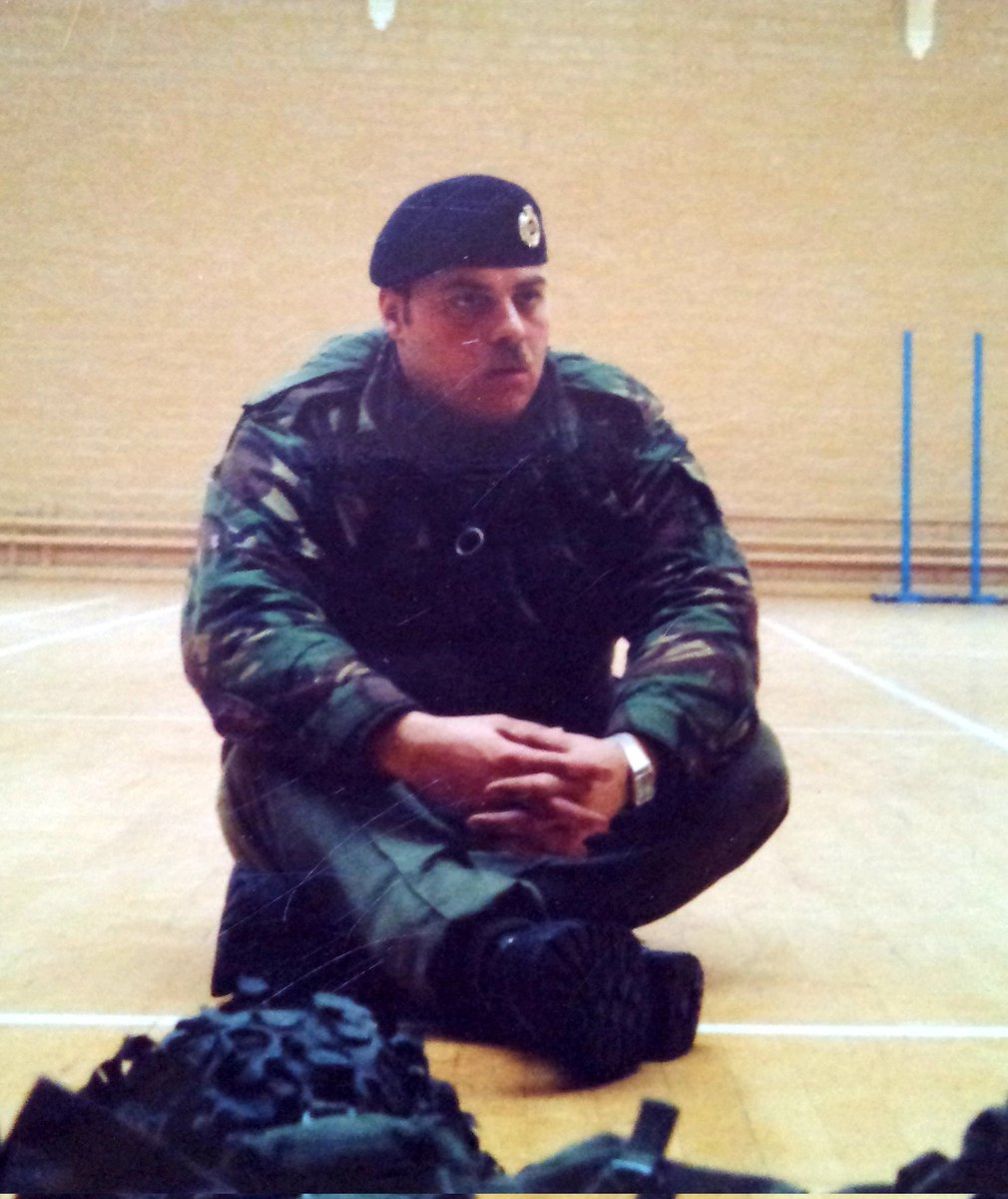 Believe it or not I had hair underneath that beret, sideburns and the obligatory RE moustache.