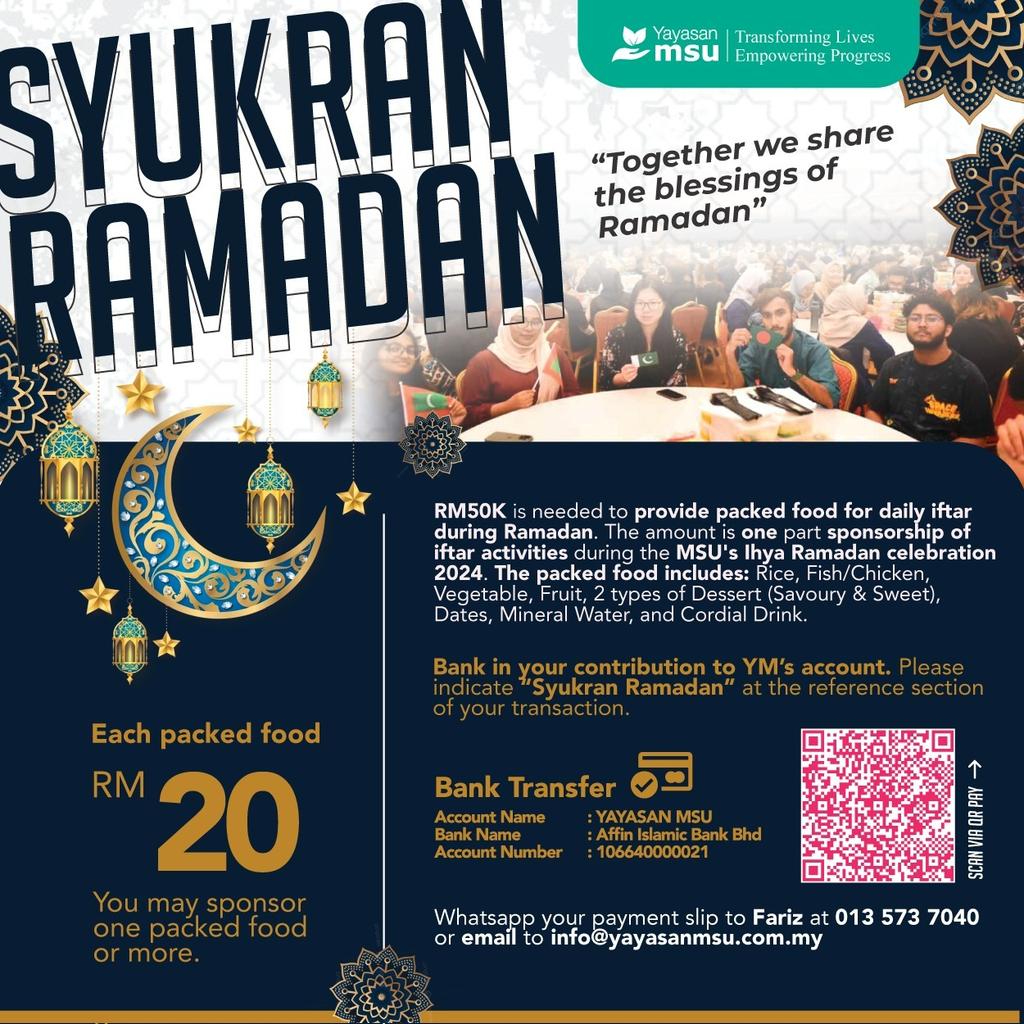 Embracing the serenity of the final Friday of Ramadan. Let's make it count! @MSUmalaysia @MSUcollege @MohdShukriYajid #SyukranRamadan2024 #MSU1D1K