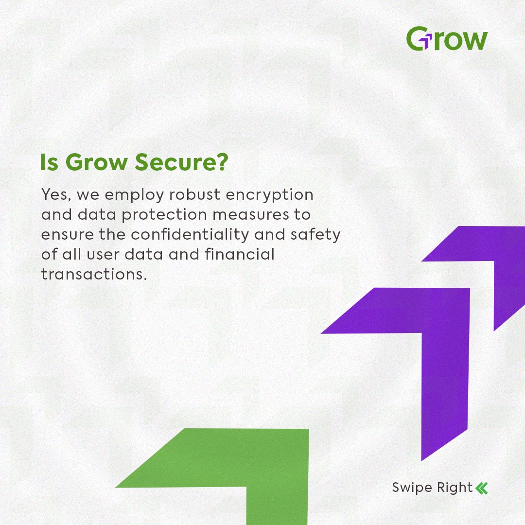 Grow is absolutely secure. 

We prioritize your peace of mind ; your data and financial transactions are always kept confidential and safe with us.

#GrowWithConfidence #GrowFinance #Supplychainfinancing