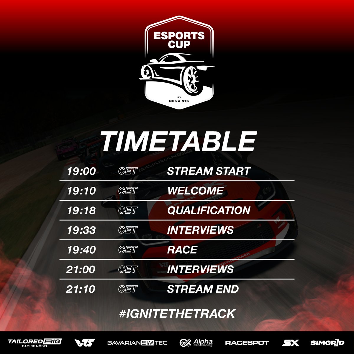 🎮 Don't miss the ultimate showdown of the NGK-NTK Esports Cup grand finale! Join us LIVE at 19:00 CEST and witness history in the making as we crown the 2024 champion. 🏆

Read our event preview now at t.ly/R3UwG

Watch live: youtube.com/racespottv