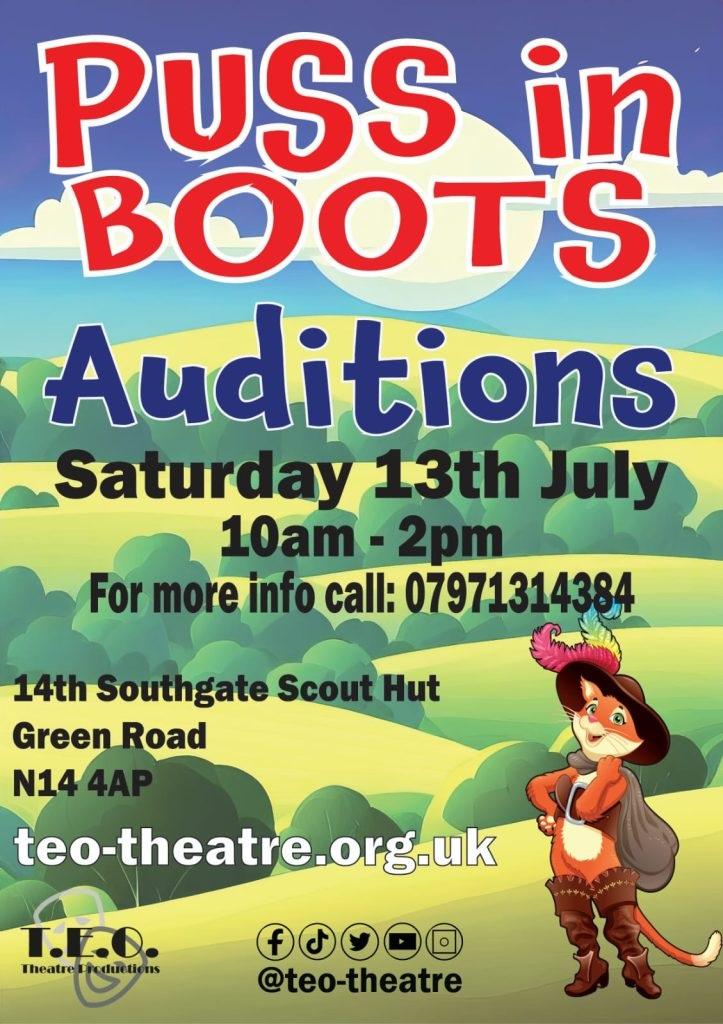 T.E.O Theatre Productions <a href="/EnfieldOutcasts/">T.E.O Theatre</a> is holding auditions for "Puss In Boots Panto" see dramagroups.com #Auditions #UK #Jul2024 - you can list your audition at <a href="/DramaGroups/">Drama Groups</a> absolutely free! #amdram <a href="/followers/">はうはう</a>