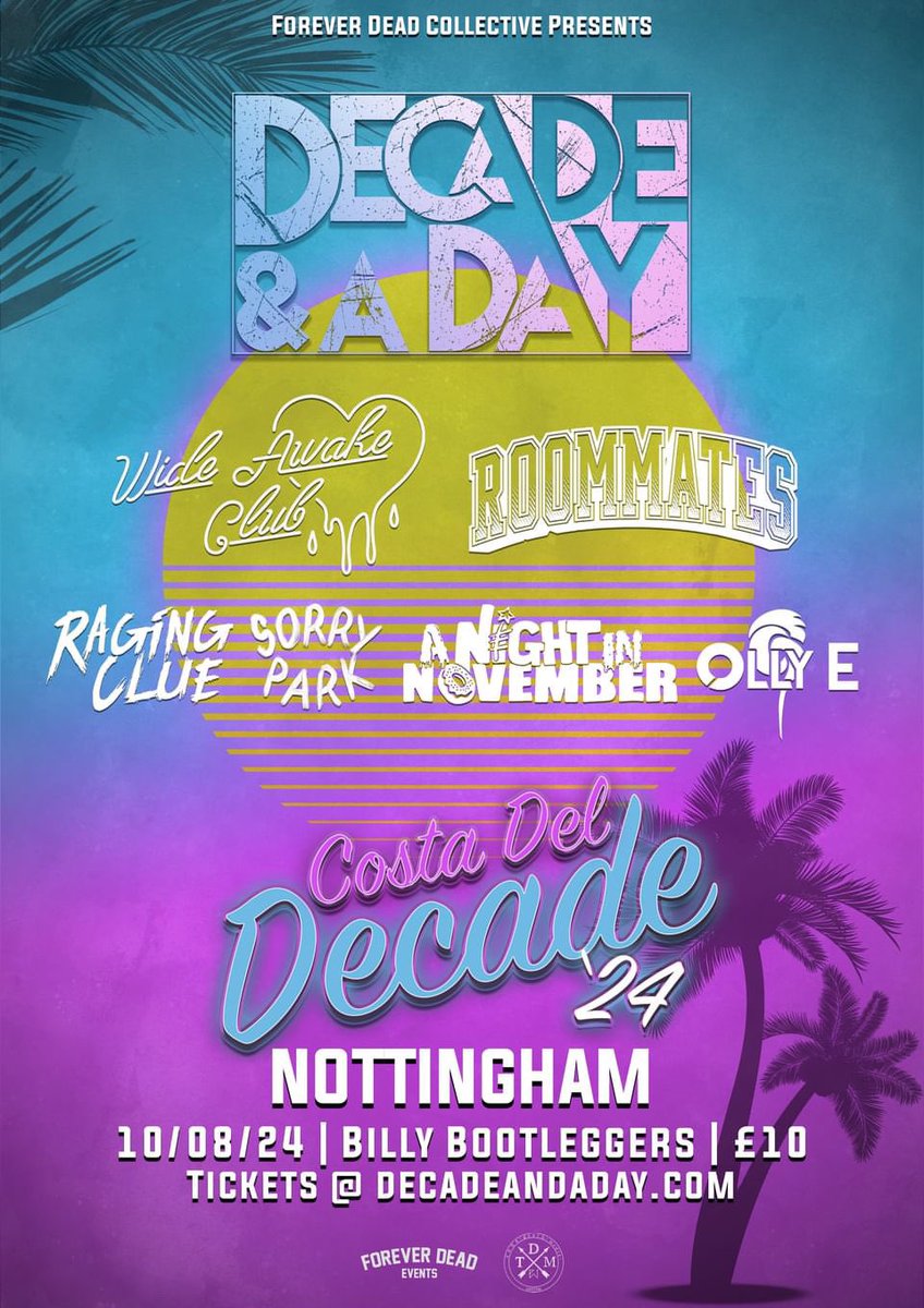 2 MORE SHOWS ANNOUNCED FOR THIS YEAR
Ticket links below;
BRISTOL;
decadeandaday.com/products/costa…

NOTTINGHAM;
decadeandaday.com/products/costa…
