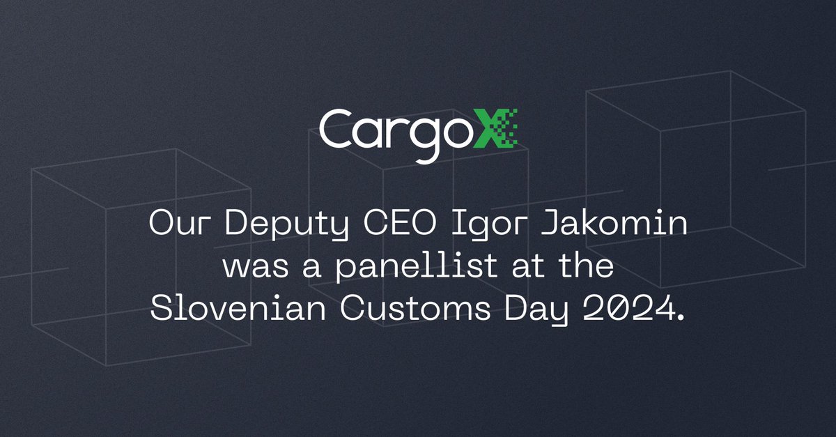 Our Deputy CEO Igor Jakomin was a panellist at the Slovenian Customs Day 2024, providing his insights from the implementation of the CargoX Platform for Blockchain Data Transfer in the Egyptian import system, and the benefits of digitalisation. #SlovenianCustomsDay