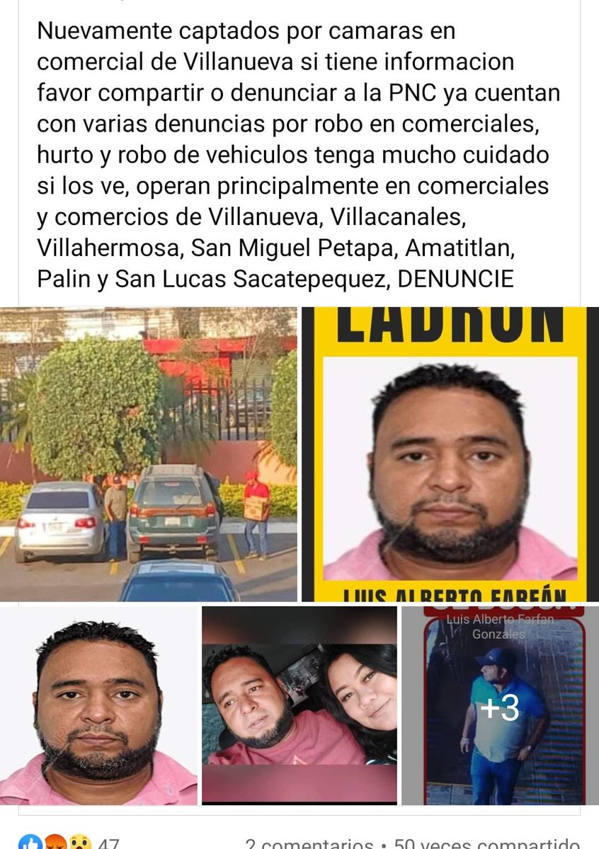 T1EETC_NOTICIAS's tweet photo. ATENCIÓN ROBA PERTENENCIAS DE VEHÍCULOS EN PARQUEOS IDENTIFICADOS .

LUIS ALBERTO FAREAN Y SU NOVIA CAPTADOS EN CAMARAS ROBANDO EN UN CENTRO COMERCIAL. 

QUIEN TENGA MAS INFORMACIÓN SERA BIENVENIDA .

@PNCdeGuatemala @mingobguate @FJimenezmingob @MPguatemala llega información. 

Únete a nuestro canal de WhatsApp y grupo de Telegram  donde encontrarás fotos y vídeos sin censura 👇

CANAL DE WHATSAPP : https://t.co/Q7WNNFYKzL

GRUPO DE TELEGRAM:
https://t.co/QwEb1U3WD9