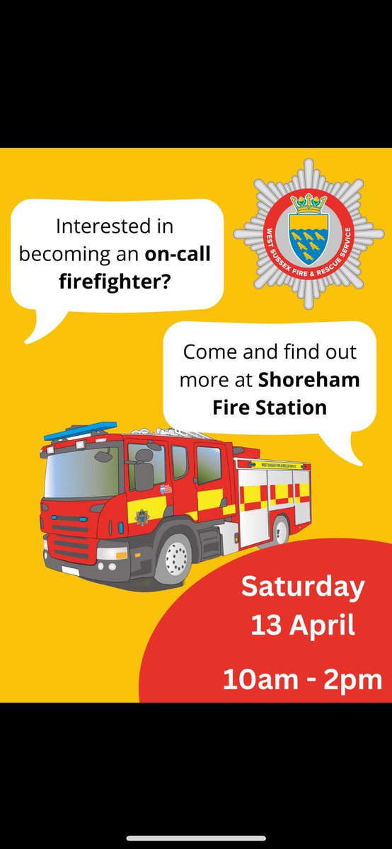 Saturday 13th of April Shoreham Community Fire Station will be opening its doors to people who are interested in a career as an on call firefighter. Why not pop along and see if you have what it takes to join the fire service.