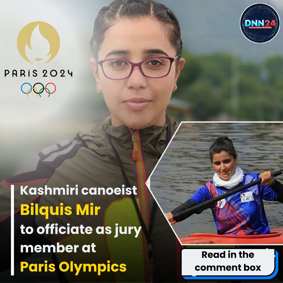 Bilquis Mir's selection as a jury member at the Paris Olympics is a proud moment for Jammu and Kashmir, showcasing the region's talent and potential on the global stage

#JammuAndKashmir #BilquisMir #Canoeist #Paris2024 #Harmony #Brotherhood #NationalIntegrity #Peace #DNN24…