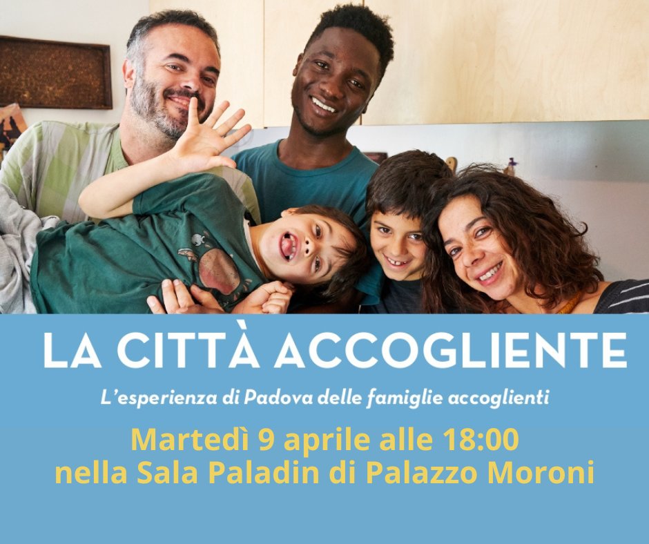 🏡 Martedì 9 aprile si tiene '𝐋𝐚 𝐜𝐢𝐭𝐭𝐚̀ 𝐚𝐜𝐜𝐨𝐠𝐥𝐢𝐞𝐧𝐭𝐞 - l'esperienza di #Padova delle famiglie accoglienti'. 👉 L'evento gratuito conclude il progetto '𝑳𝒊𝒃𝒆𝒓𝒊 𝒅𝒊 𝒗𝒐𝒍𝒂𝒓𝒆', che ha permesso di accogliere 7 persone rifugiate. ℹ️ padovanet.it/evento/evento-…