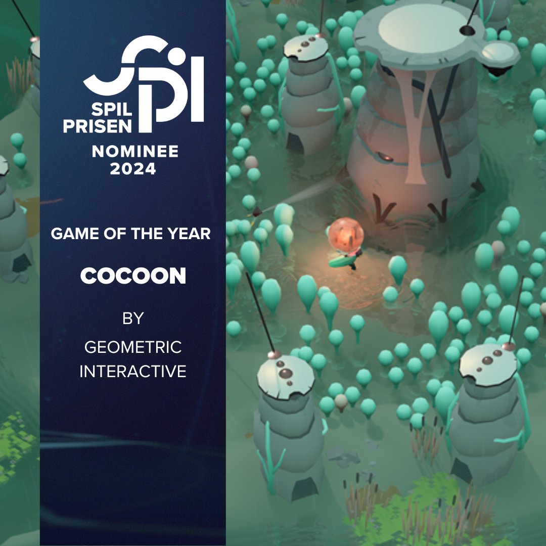 COCOON is nominated for 5 awards at the "Danish Game Awards" including GOTY. Huge honor 💫