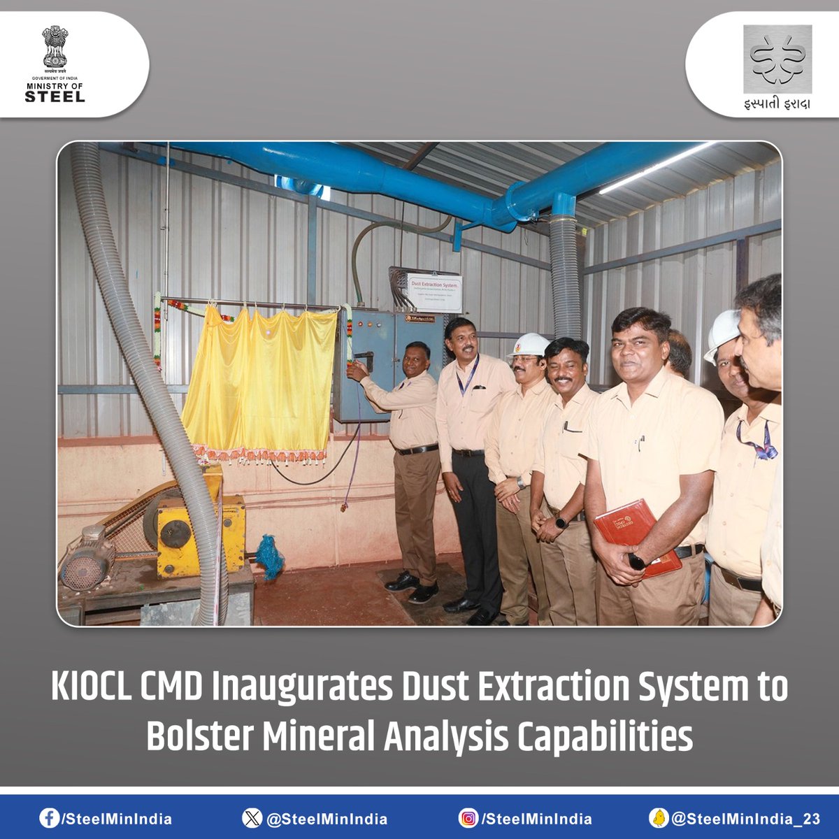 #KIOCL's CMD inaugurated a cutting-edge Dust Extraction System at BFU, Mangalore, amplifying the company's mineral analysis prowess. 

#Innovation #MineralExploration