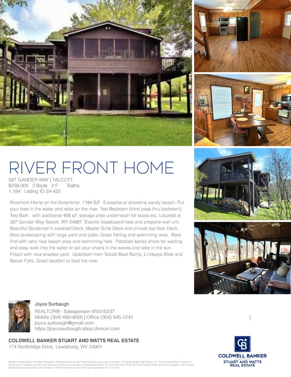 Just Listed...along the wonderful Greenbrier River in Summers county of West Virginia.

Call Today. 304-660-8000

#Riverfront #homeontherive #WestVirginiaLiving