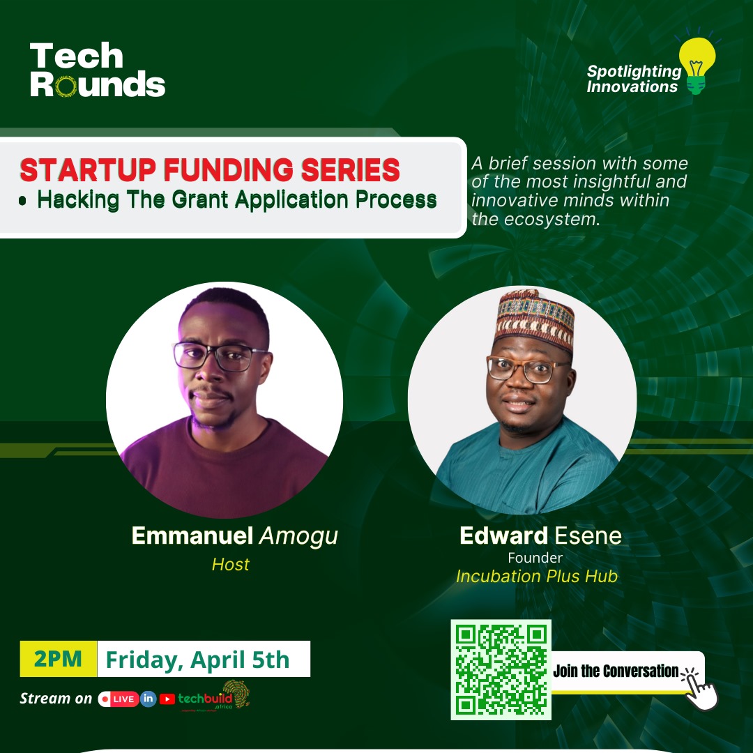 Can you write Grants?
It's a worthy skill for any entrepreneur or startup.

Join the conversation 🔥
bit.ly/techroundslive