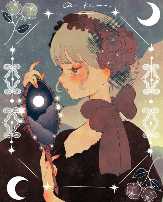 「crescent moon profile」 illustration images(Latest)