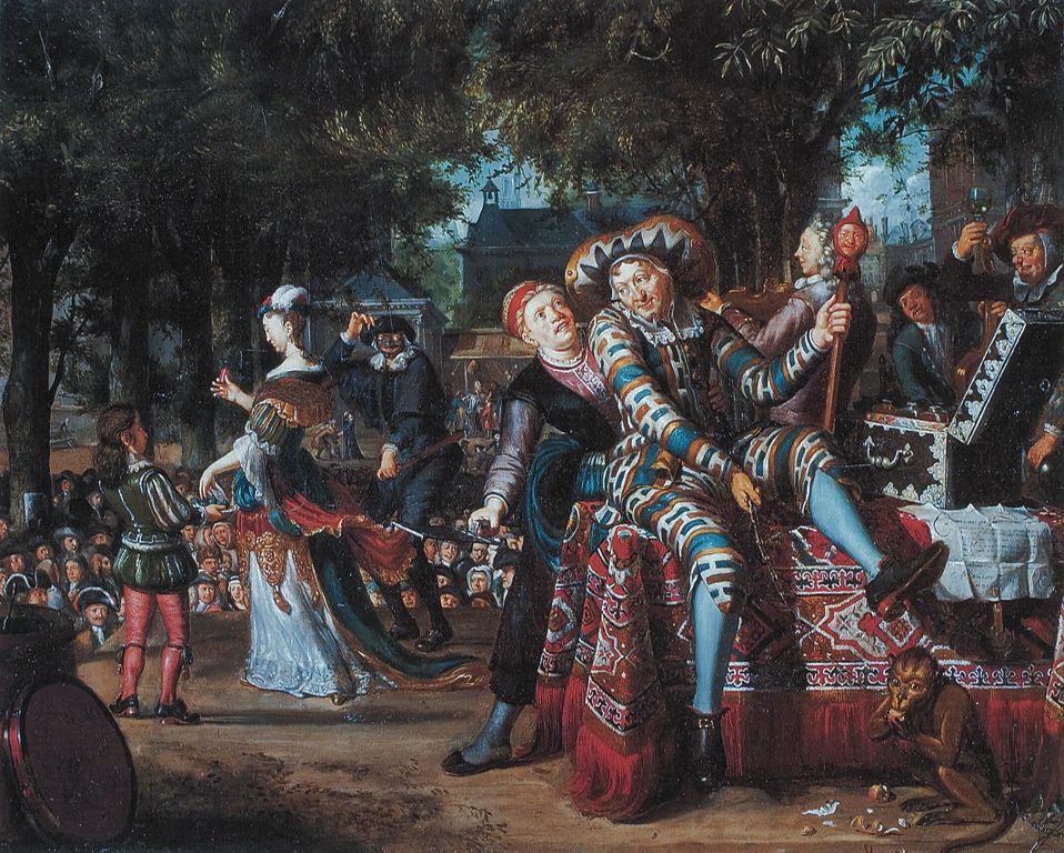 I was smiling yesterday, I am smiling today and I will smile tomorrow. Simply because life is too short to cry for anything. ✍️Santosh Kalwar(1982- ) 🎨Matthijs Naiveu(1647-1726) 　 Buffoons in a play in open air, 1721